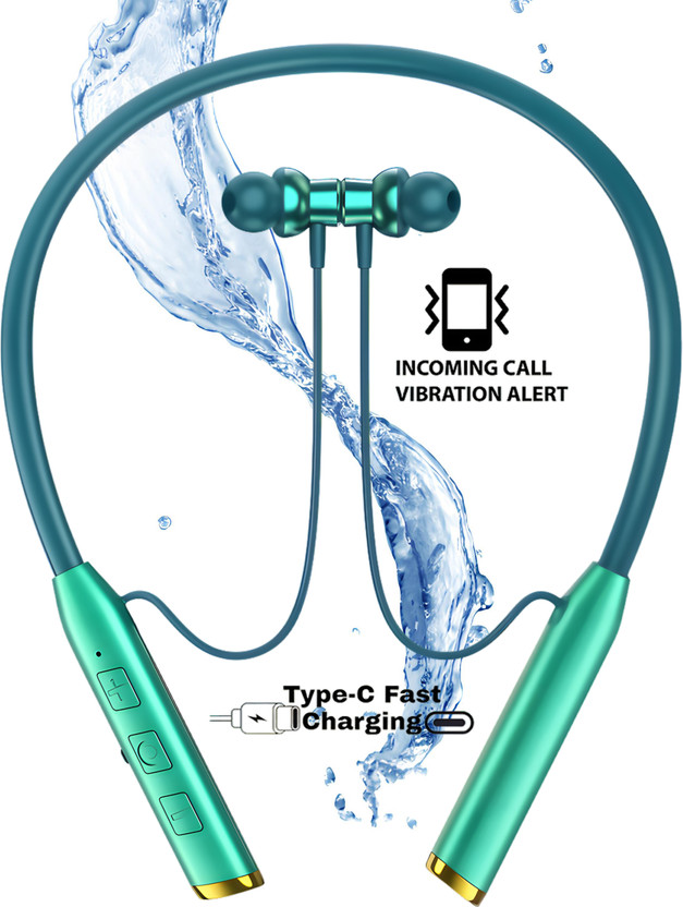 MR.NOBODY MR.NOBODY N80 Vibration Alert 48 Hours Playtime Cancellation Waterproof Neckband AD2 Bluetooth(Green, In the Ear) - Flipkart Deal