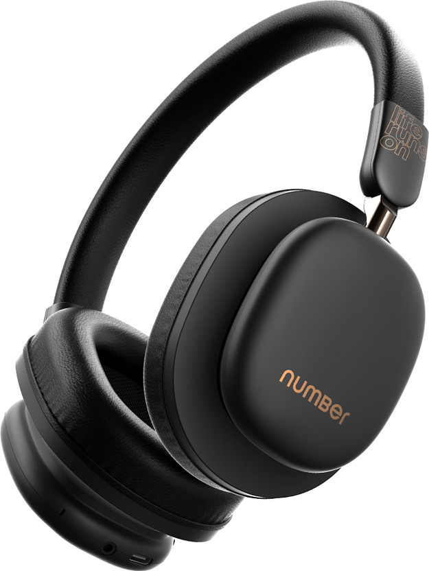 Number Number Headit Pro 100H Battery, Dual Pairing, 40mm Hi-Bass Drivers, AI ENC, 35ms Gaming Bluetooth(Pro Black, On the Ear) - Flipkart Deal