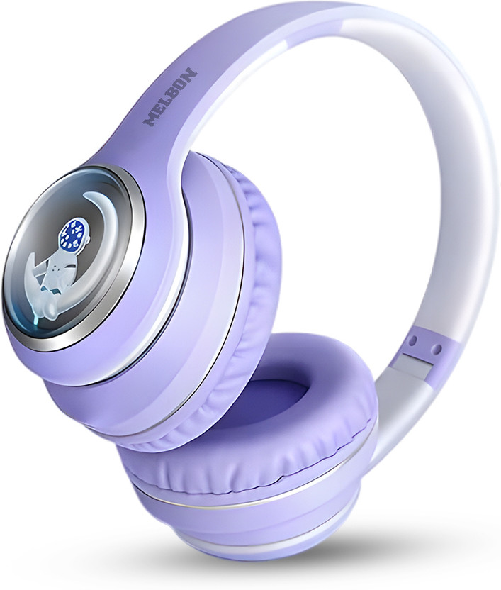 Melbon Astro Wireless Headphones with ENC, Deep Bass & 48 Hours Playtime Bluetooth(Purple, On the Ear)