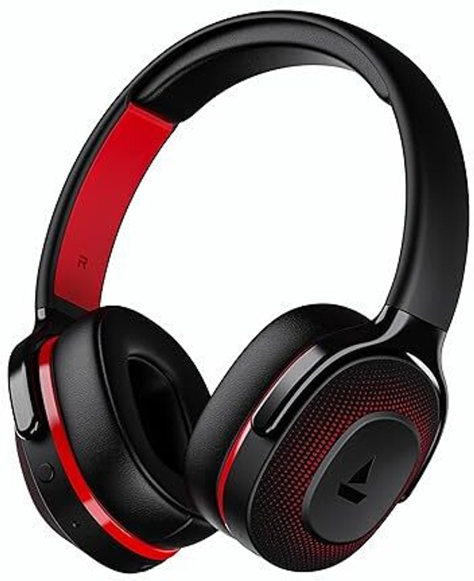 boAt Rockerz 413,60H Battery,ENx, BEAST Mode, Dual Pair, Stream Ad Free Music via App Bluetooth(Black, Red, On the Ear)