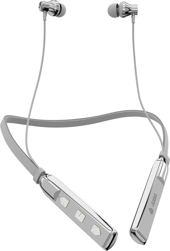 Aroma NB119 Titanium Upto 48Hr Playtime*, Fast Charging, Dual Pairing Neckband Bluetooth(Silver, In the Ear)