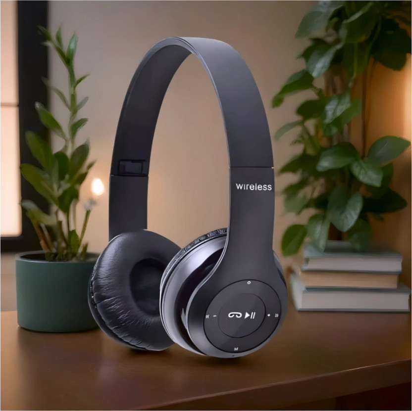 TWS Foldable Bluetooth Studio with Lunar Bass Phase_YC Bluetooth & Wired(Black, On the Ear)