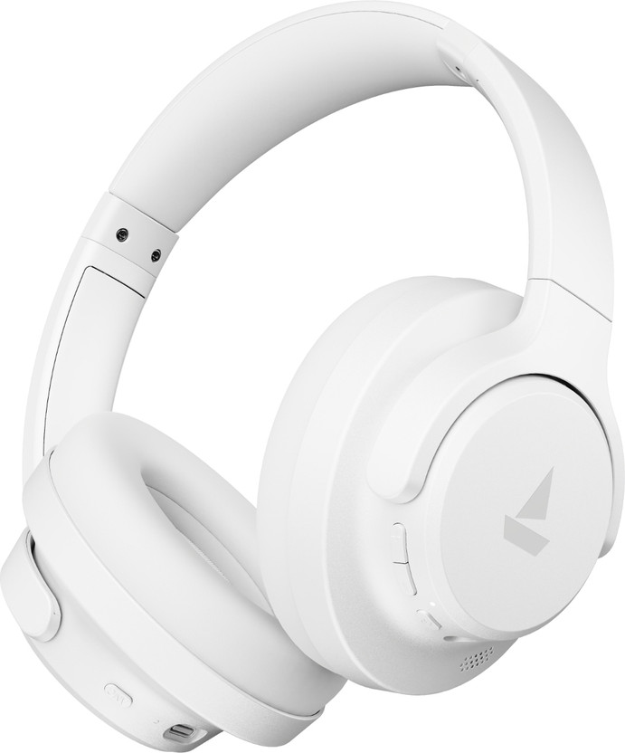 boAt Rockerz 512 ANC, 40dB Hybrid ANC, 80H Battery, ENx,Stream Ad Free Music via App Bluetooth(Bold White, On the Ear)