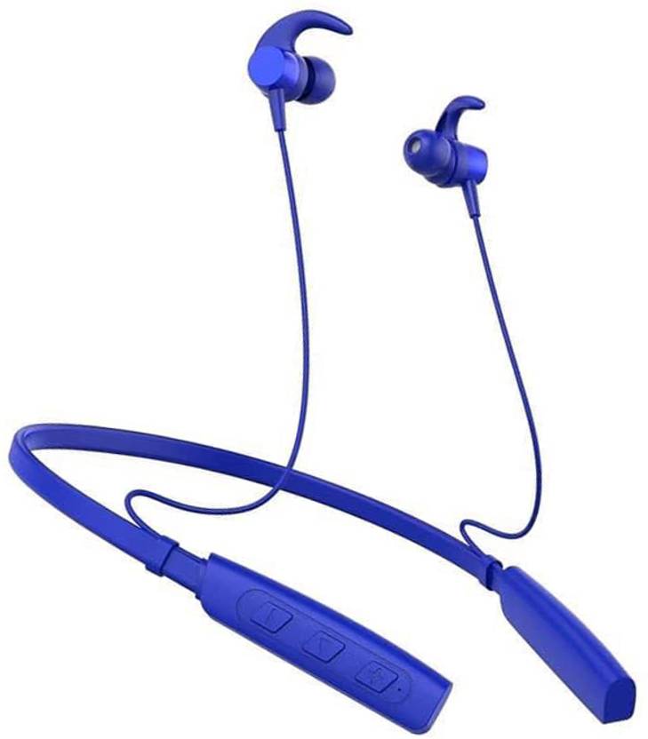 Qexle Super Bass Golden Neckband Headphone Long Life Battery Bluetooth