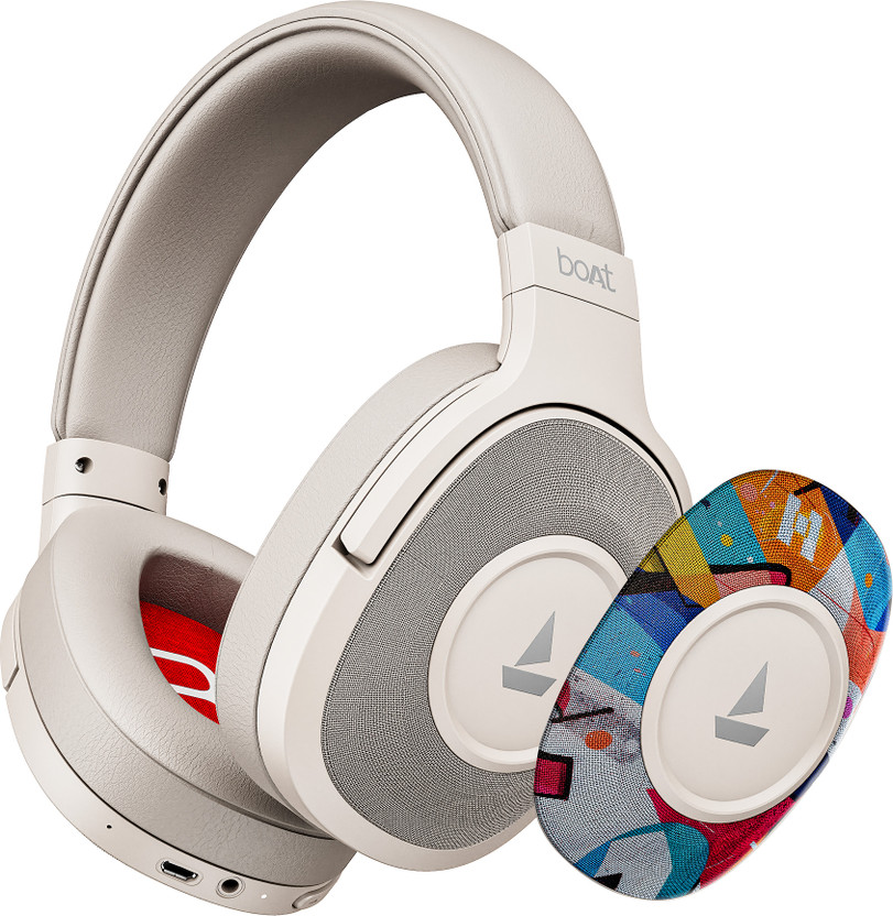 boAt Rockerz Plus 550, Customizable Earcups,100H Battery,Stream Ad Free Music via App Bluetooth(White Prism, On the Ear)