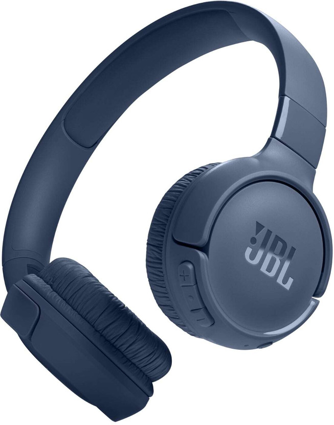 JBL Tune 520 BT 57Hr Playtime, Pure Bass, Multi Connect Bluetooth Headset, BT 5.3LE Bluetooth(Blue, On the Ear)
