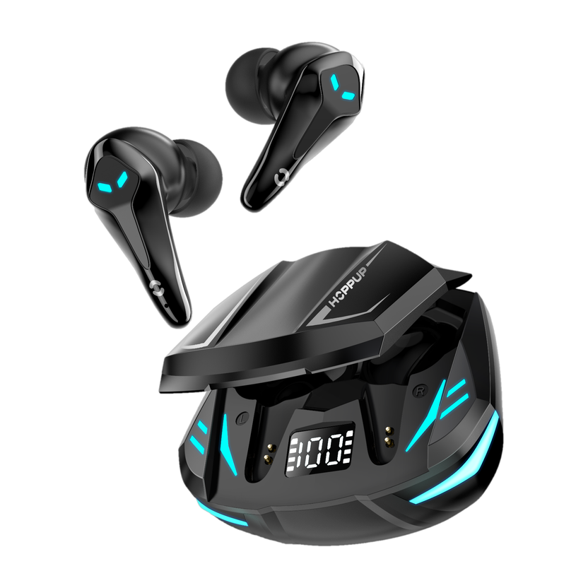 HOPPUP Predator Xo3 Gaming Earbuds with 35MS Low Latency, 13MM DRIVERS & 50H PlayTime Bluetooth Gaming(Black, True Wireless)