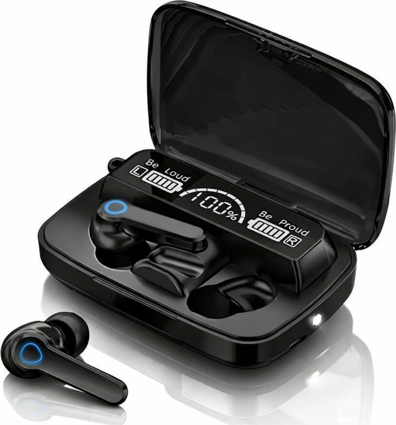 RT GLOBAL M19 TWS Gaming Earbuds LED Display, Noise Isolation & Ultra-Low Latency R281 Bluetooth(Black, True Wireless)