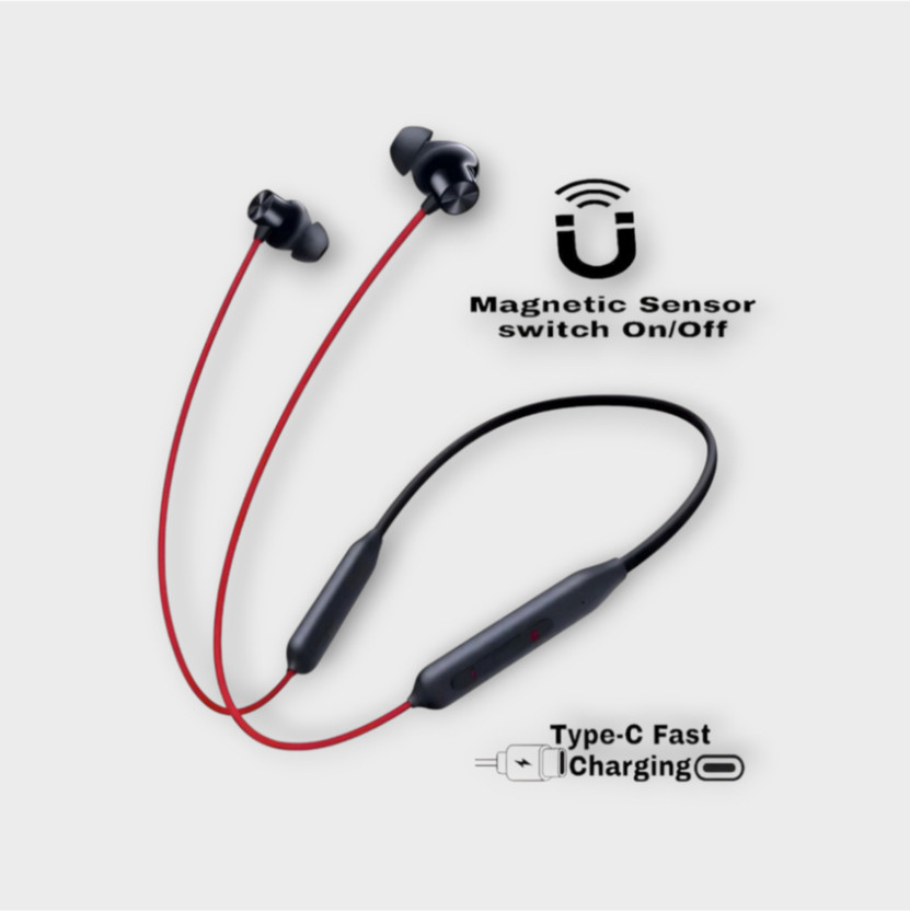 GDS Z2 Bullets Wireless Neckband with Fast Charge, 34 Hrs Battery Life, Earphone_DR Bluetooth & Wired(Red, In the Ear)