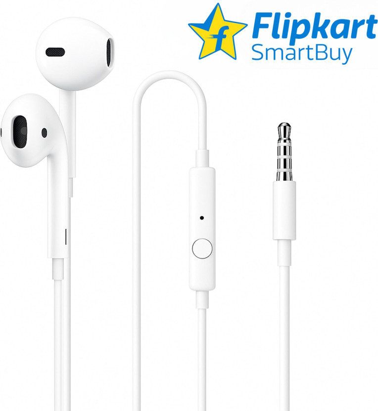 Flipkart SmartBuy 3.5mm wired HD Bass Earphone/ Headphones 3.5MM Wired(White, In the Ear)