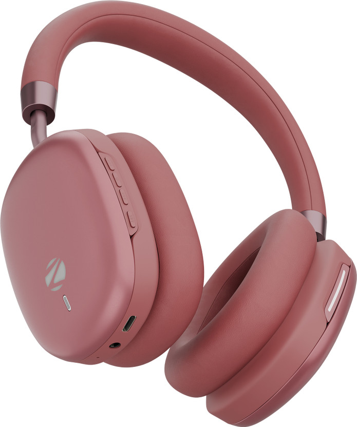 ZEBRONICS Zeb-Silencio 200T, 48dB Hybrid ANC, Upto 100H Backup, App Support, Touch Control Bluetooth(Maroon, On the Ear)