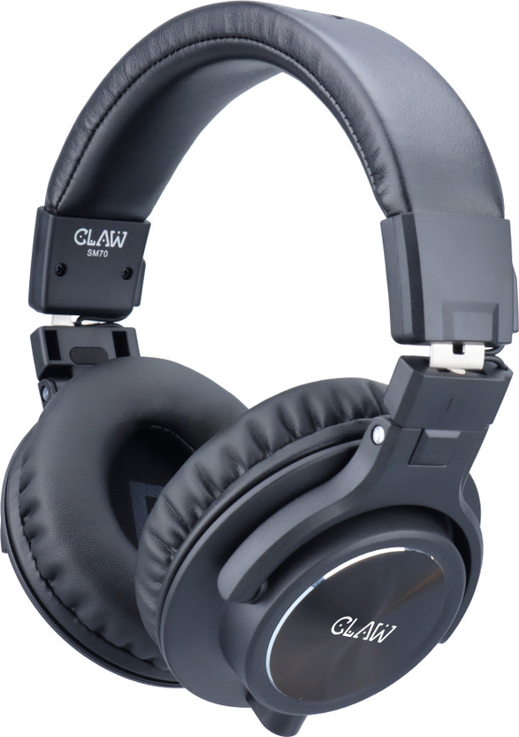 CLAW SM70 Studio Monitoring with 40mm Drivers, 4m Coiled Cable, 3.5mm-6.35mm Adapter Wired without Mic(Black, On the Ear)