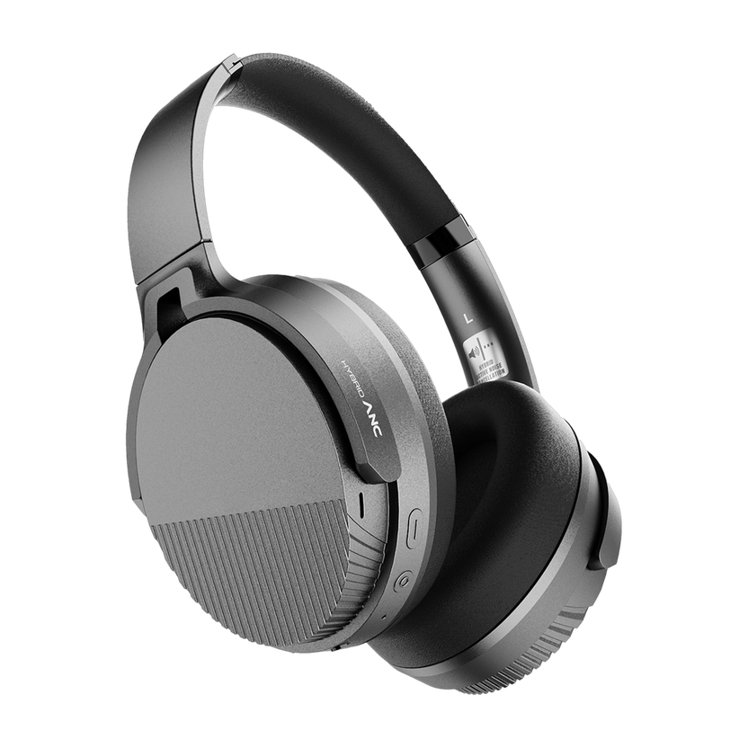 GOBOULT Boost Hybrid ANC Mic, 65H Battery, 40mm Driver, DSP Audio, 5.4v Bluetooth(Jet Black, On the Ear)