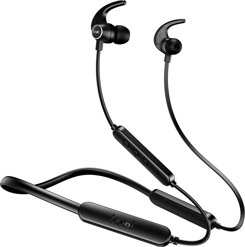 boAt Rockerz 255 Pro+, 60H Battery, ASAP Charge, Stream Ad Free Music via App Support Bluetooth(Active Black, In the Ear)