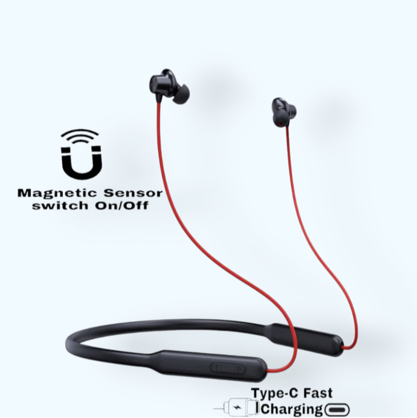 GDS Gaming Neckband With 58 Hrs Playtime, ENC, Fast Pairing Earphone_DM Bluetooth & Wired(Red, In the Ear)