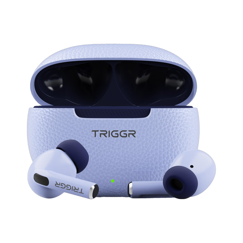 TRIGGR COSMOS with Textured Design, Dual Pairing, 50H Battery, 13mm Drivers, BT v5.3 Bluetooth(Onyx Lilac, True Wireless)