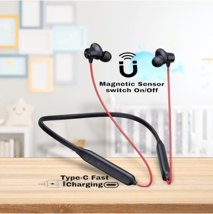 GDS Bullets Wireless Z2 with Fast Charge, 37 Hrs Battery Life, Earphones with mic_Z2 Bluetooth & Wired(Red, In the Ear)