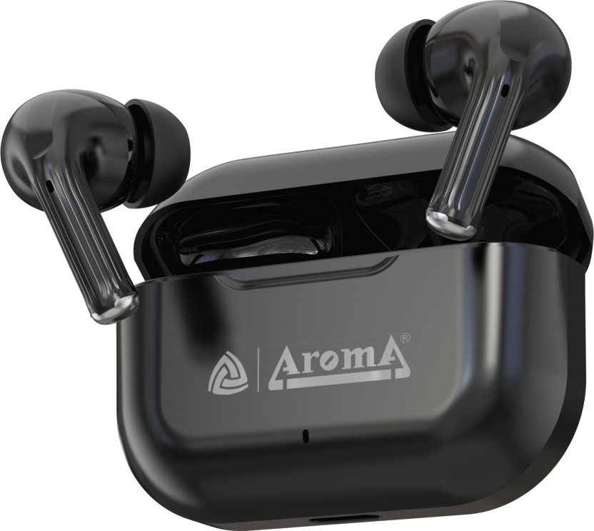 Aroma TWS29 Upto 50Hr Playtime*, Dual Paring, BT V5.3, Fast Charging, Heavy Bass Bluetooth(Punk Black, True Wireless)