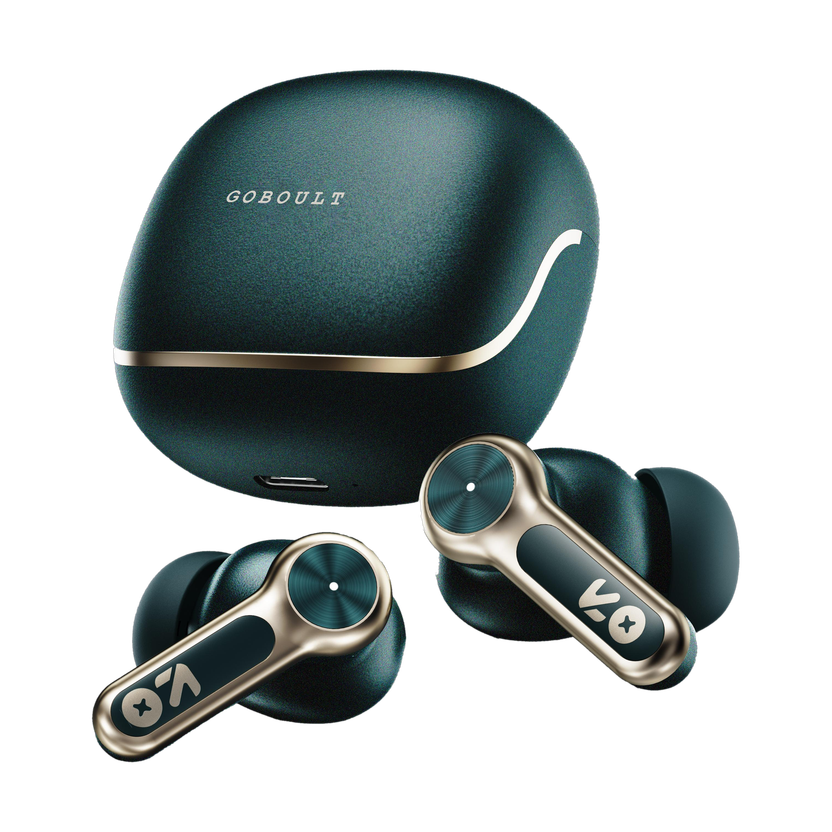 GOBOULT Raven 70Hrs Battery, App Support, Dual Pairing, Quad Mic ENC, Boosted Bass, 5.4v Bluetooth(Emerald Green, True Wireless)