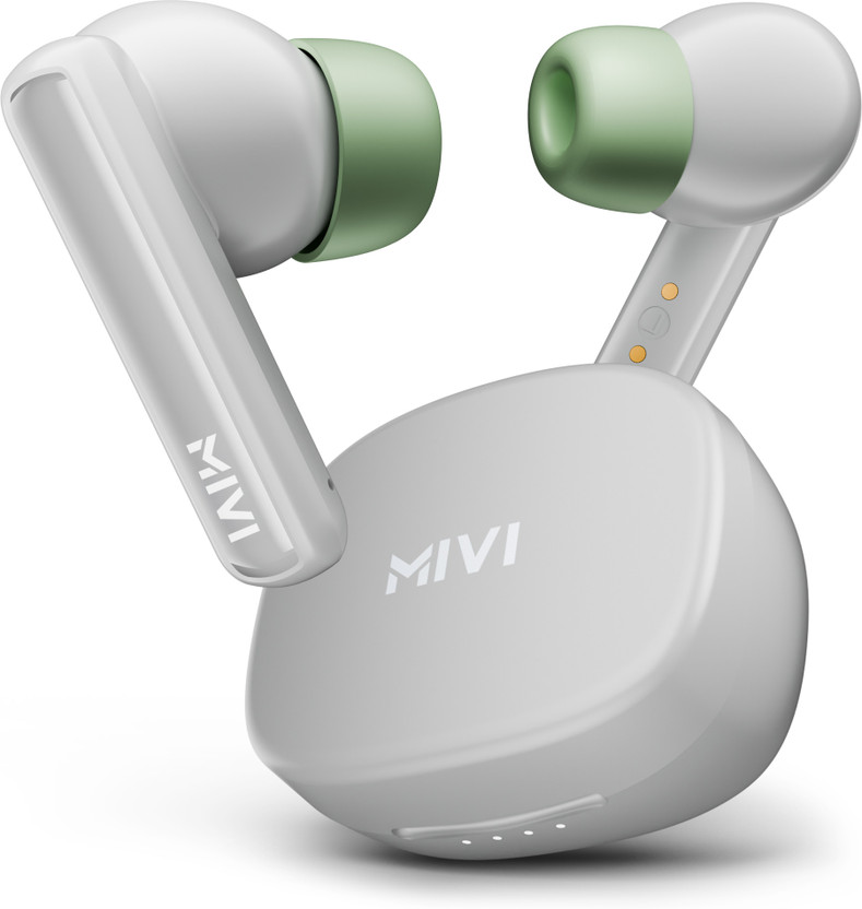 Mivi Duopods B1 (Just Launched)45Hrs Playtime, AI ENC for HD Call, Fast Charging, 5.3 Bluetooth(White, In the Ear)
