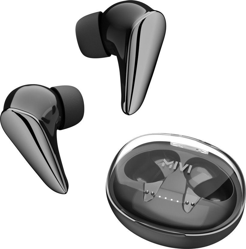 Mivi DuoPods Tune ,70H, 3D Soundstage, AI-ENC, BT v5.3 with AAC earbuds Bluetooth(Carbon Black, True Wireless)