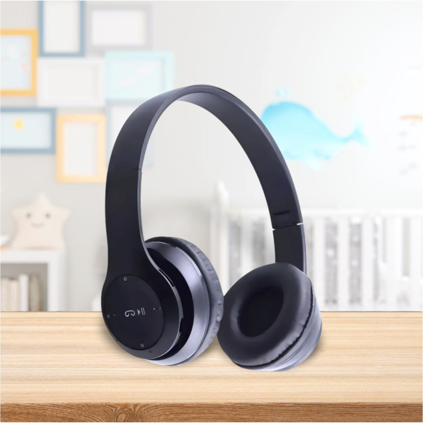 AIZINA Foldable Over-Ear Thunder Bass Studio Sound_DS Bluetooth & Wired(Black, On the Ear)