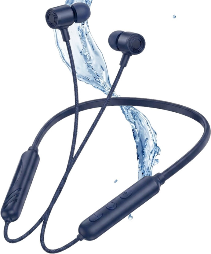 L-creat TF-450 bluetooth neckband ,long battery 40Hours high sound and bass Bluetooth(Blue, On the Ear)