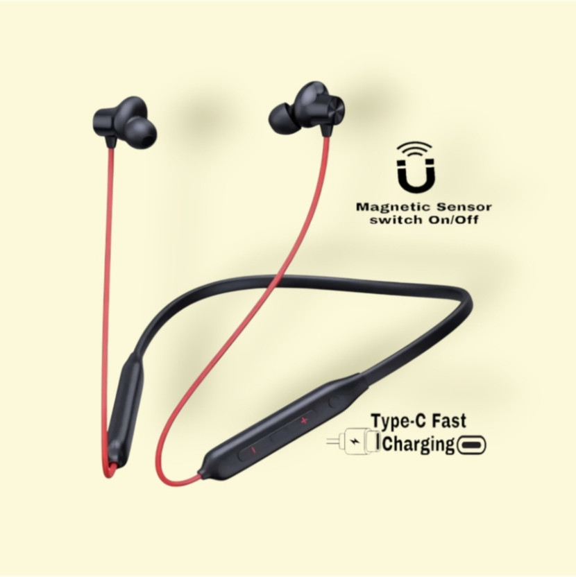 GDS Bullets Wireless Z2 with Fast Charge, 48 Hrs Battery Life, Earphones with mic_FZ Bluetooth & Wired(Red, In the Ear)