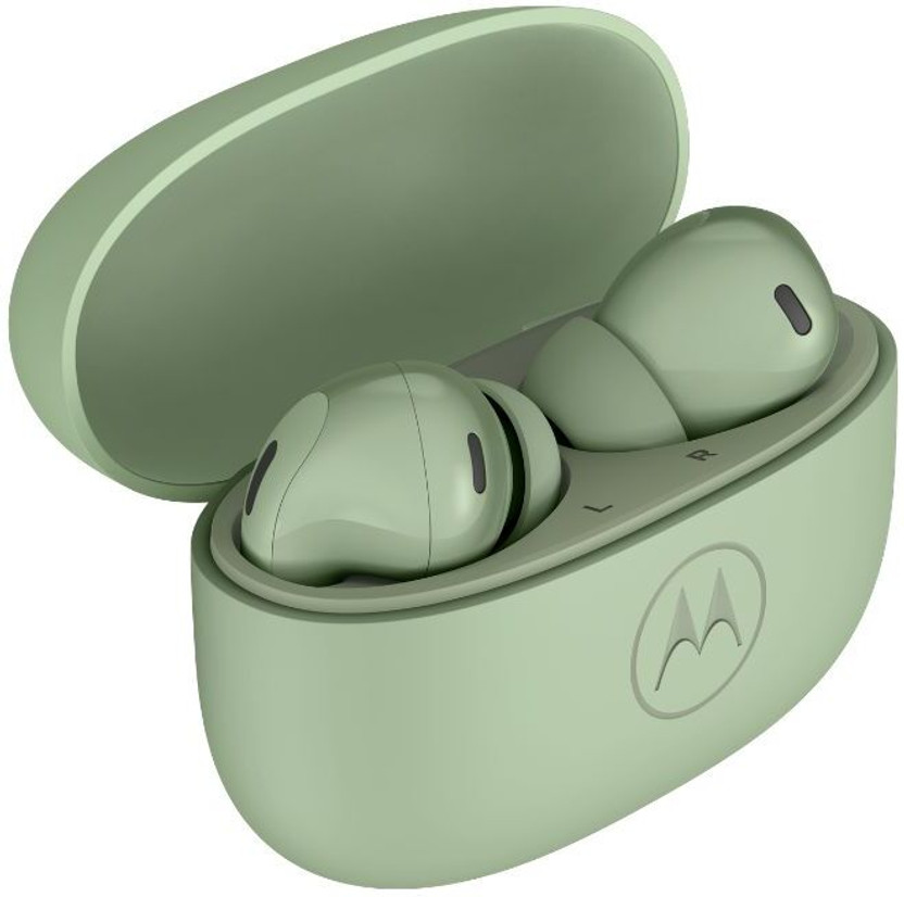 MOTOROLA Buds 2 Fusion with 55dB ANC,12.4mm Titanium Driver, 6 Mic ENC, 53 Hour Playback Bluetooth(PANTONE Laurel Green, True Wireless)