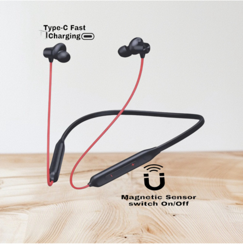 GDS Z2 Bullets Wireless Neckband with Fast Charge, 48 Hrs Battery Life, Earphone_JY Bluetooth & Wired(Red, In the Ear)