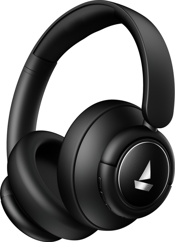 boAt Rockerz Plus 450 40dB Hybrid ANC,Spatial Audio,80H Battery,ENx,(~40ms)BEAST Mode Bluetooth & Wired(Black Sabre, On the Ear)