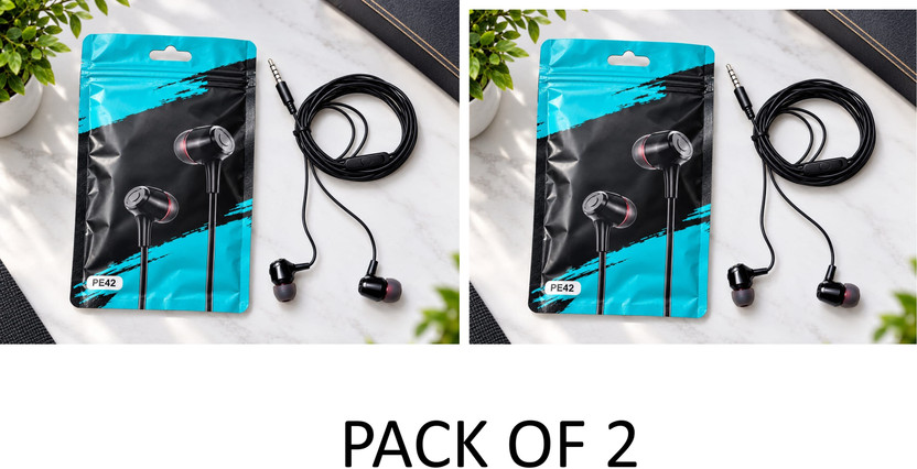 dicrobots best quality earphones with best sound buy1 get 1 free Wired(Black, In the Ear)