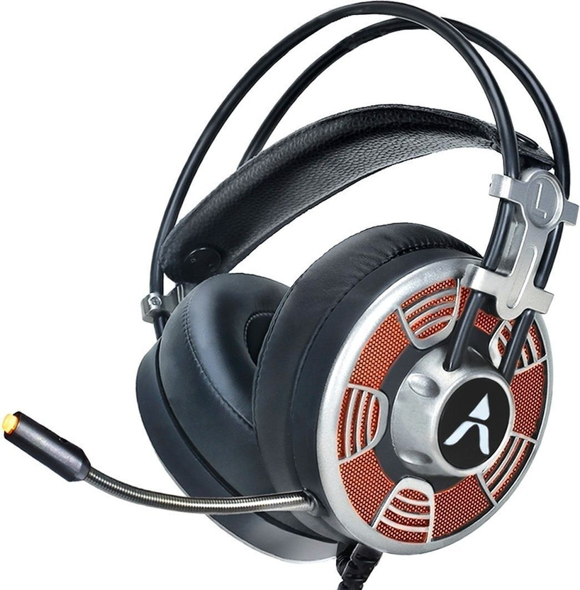 ADCOM Vision 7.1 USB Surround Sound Gaming Headset, 50mm Bass, LED Light Wired(Grey, On the Ear)