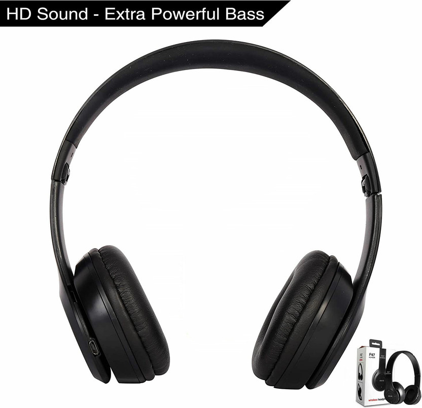 Worricow low price Foldable/Sports/Office/ Gaming Wireless Headphone with Mic Headset Bluetooth(Black, On the Ear)