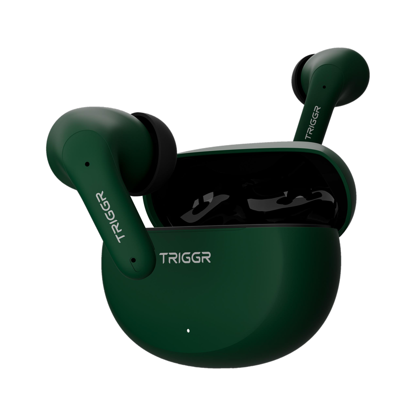 TRIGGR Ultrabuds N3 with Crisp Calling, 50H Playtime, 13mm Drivers, BassXpand Bluetooth Gaming(Jungle Green, True Wireless)