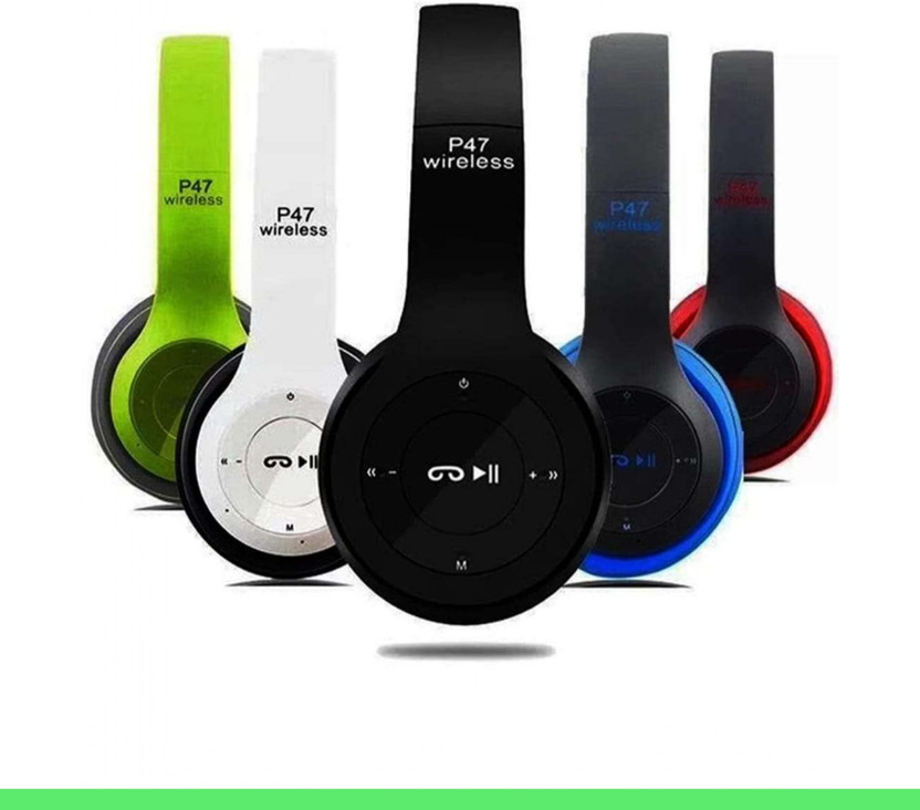 Gadgetbloom P47 Wireless Bluetooth Headphones | 5.0+EDR | Foldable Over-Ear Headset ||BT291 Bluetooth without Mic(Multicolor, On the Ear)