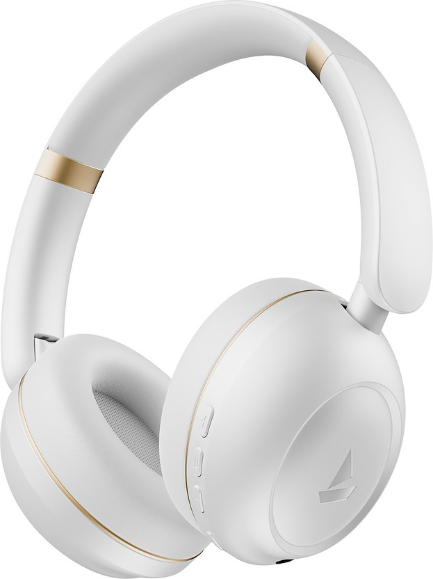 boAt Rockerz Prime 415, 360 Spatial Audio,120H Battery,AI-ENx,BEAST Mode,App Support Bluetooth(White Sabre, Gold, On the Ear)