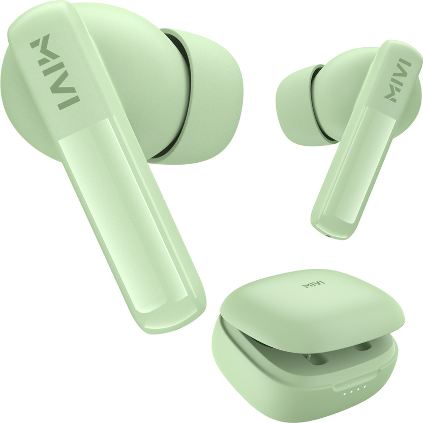 Mivi Duopods K2, 40Hrs PT, HD Call, Fast Charging, 50ms Latency,IPX4, Voice Asst.5.3v Bluetooth(Mint Green, True Wireless)
