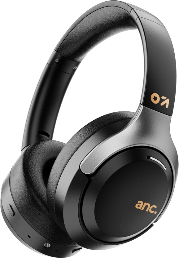 GOBOULT Anchor ANC Calling, 72H Battery, Dual Pairing, Foldable Built Bluetooth & Wired(Pure Black, On the Ear)