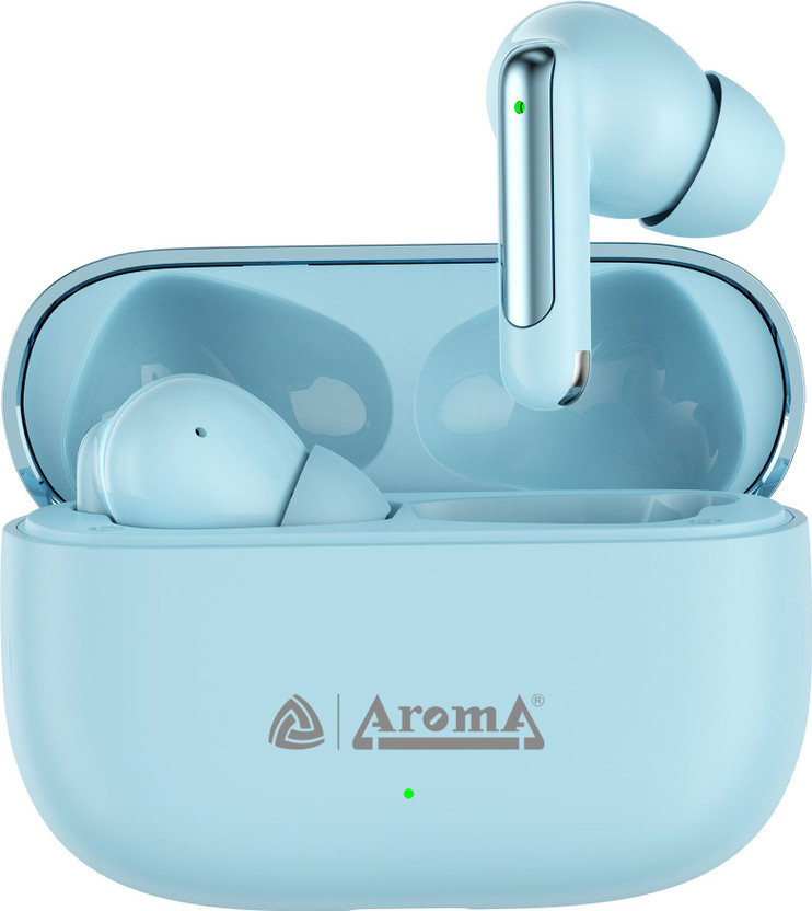 Aroma 141 Pro - V5.4 Upto 60Hr Playtime*, ENC, Dual Paring, Fast Charging Earbuds Bluetooth(Pearl Blue, True Wireless)
