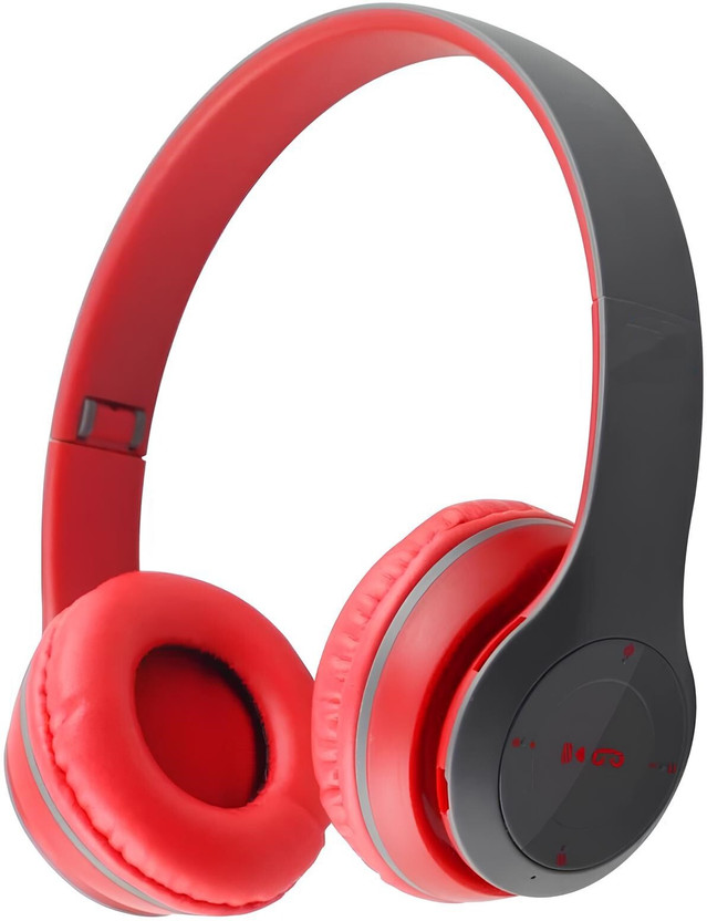 F FERONS Foldable Over-Ear Design Bluetooth 5.0 – Hi-Fi Sound,for Music, Work, and Calls Bluetooth(Bright Red, On the Ear)