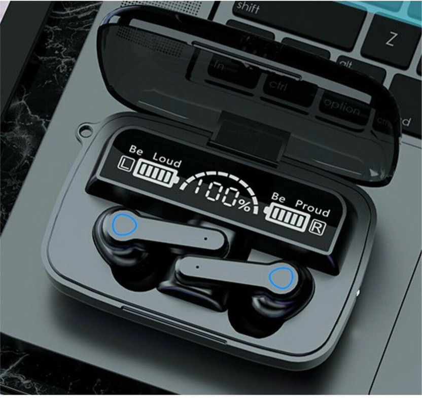 RT GLOBAL M19 TWS Gaming Earbuds LED Display, Noise Isolation & Ultra-Low Latency R171 Bluetooth(Black, True Wireless)