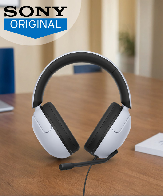 SONY INZONE H3 MDR-G300 with 360 Spatial Sound and flip to Mute mic Gaming Wired(White, On the Ear)