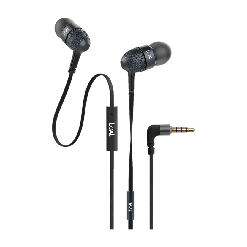 boAt boAt Bassheads 220 Wired Earphones Wired(Black, In the Ear)