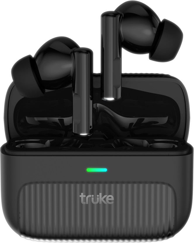 truke truke Aero Buds w/ 60H Playtime, 13mm Drivers, Dual-Mic ENC, HiFi Sound TWS, BT 6.0 Bluetooth(Stealth Black, True Wireless) - Flipkart Deal