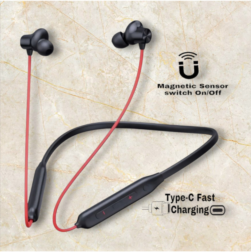 GDS Z2 Bullets Wireless Neckband with Fast Charge, 46 Hrs Battery Life, Earphone_YY Bluetooth & Wired(Red, In the Ear)