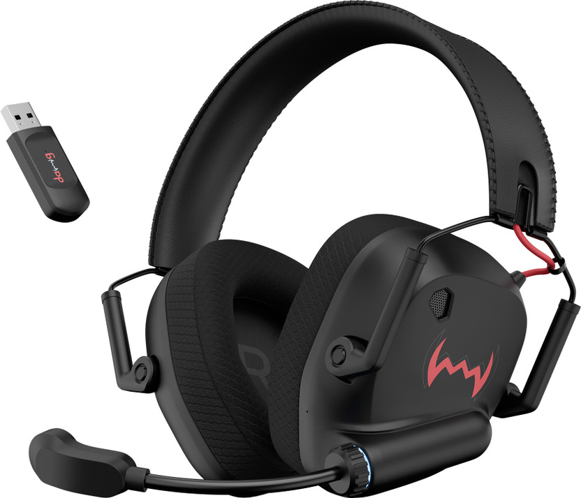 daWg Headbug G60, Wireless Gaming, 60H backup, 20ms Low Latency with 2.4GHz, BTv5.4 Bluetooth(Black, On the Ear)