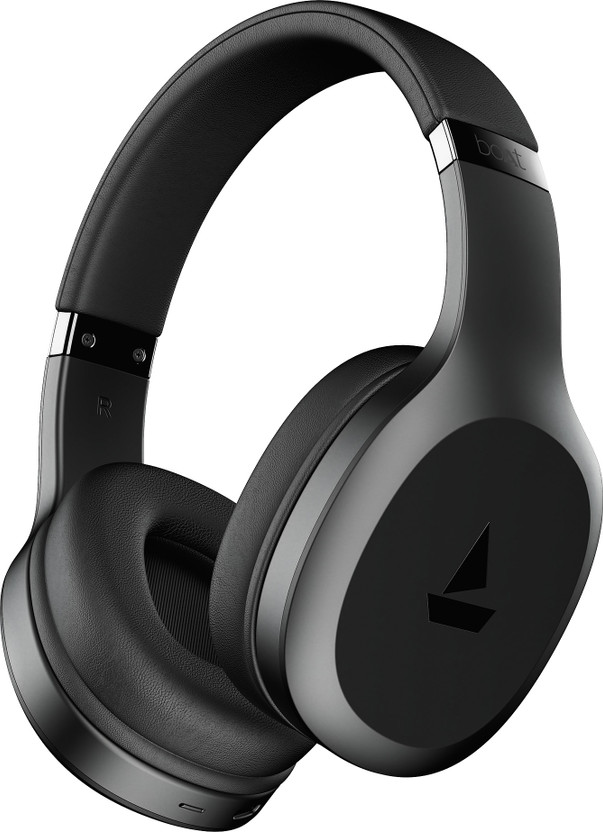 boAt Rockerz 412, 60H Battery,40ms Latency,ENx, App Support Bluetooth(Active Black, On the Ear)