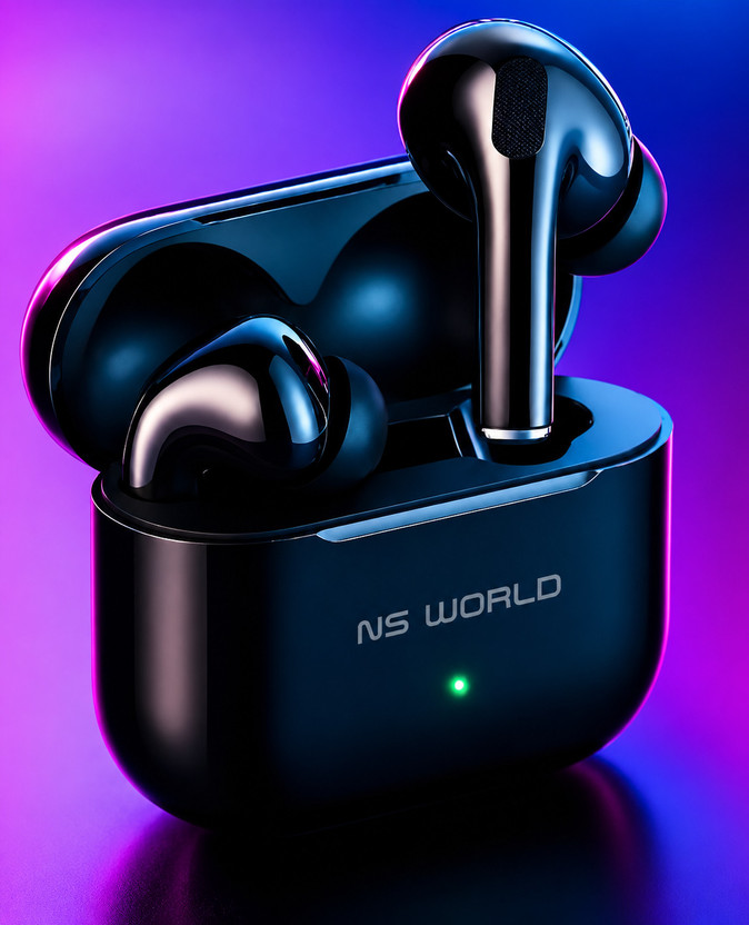 NS WORLD Thunder Pods | High Bass | Large Battery headphone | Touch Earbuds & Airbuds Bluetooth(Black, True Wireless)
