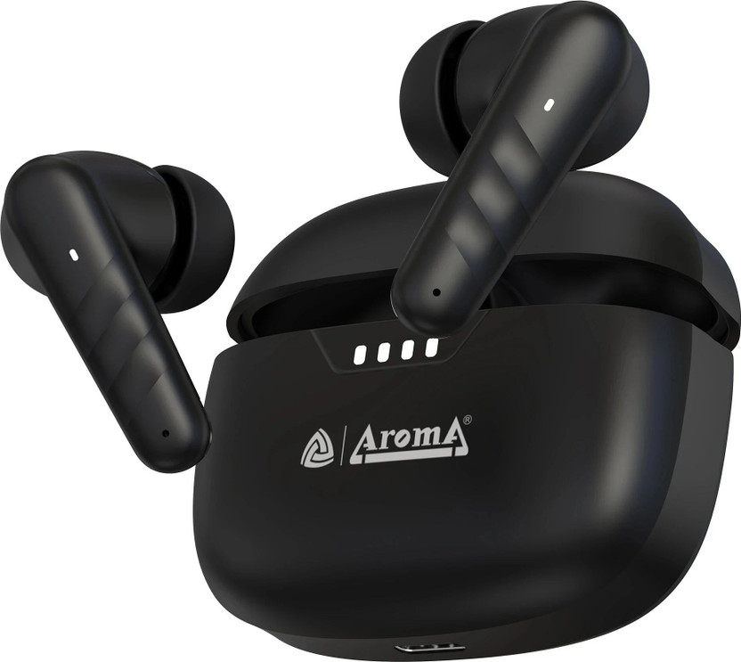 Aroma NB126 Blaze 32dB Active Noise Cancellation 60H* Fast Charging Earbuds Bluetooth(Raging Black, True Wireless)